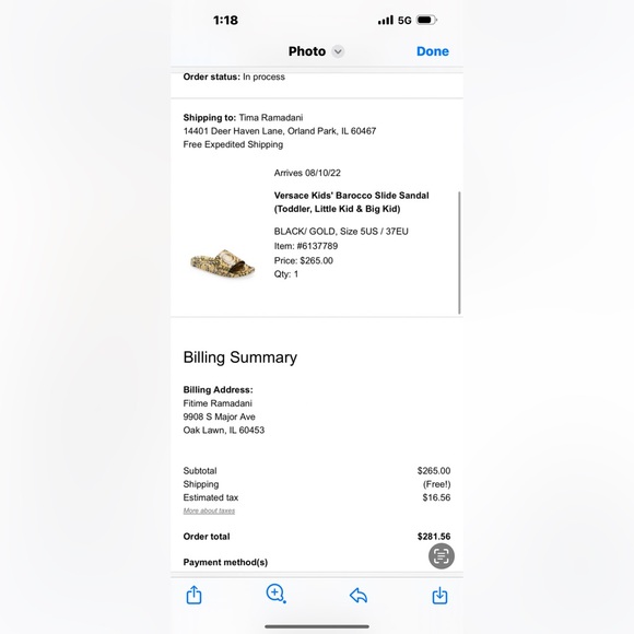 Versace barocco kids slides sandals size 7 - Picture 4 of 4